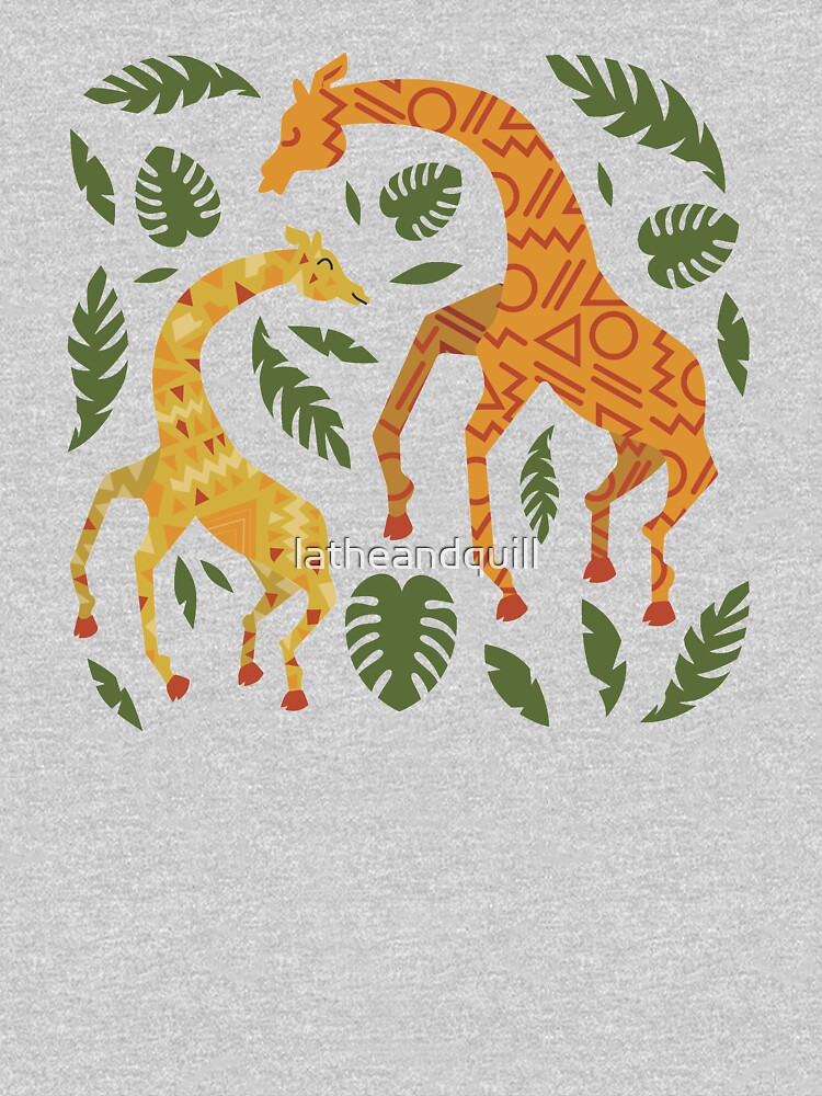 Dancing Giraffes with Patterns by latheandquill
