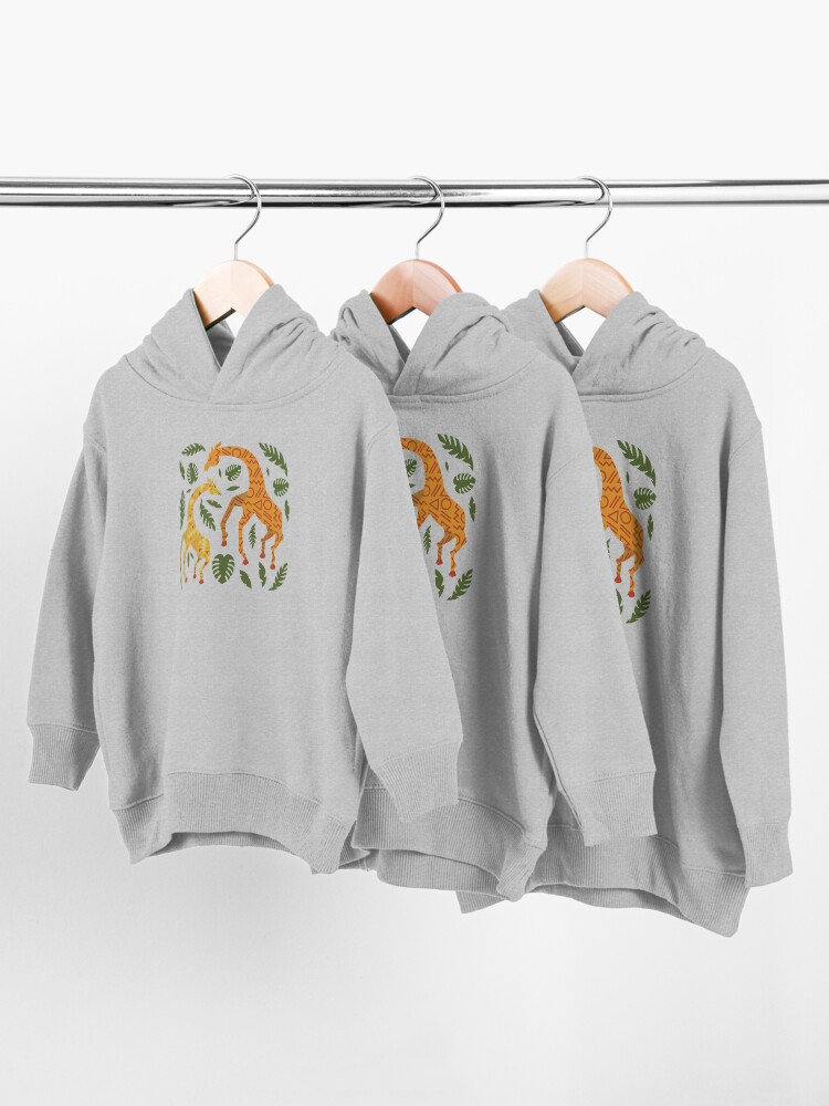 Alternate view of Dancing Giraffes with Patterns Toddler Pullover Hoodie