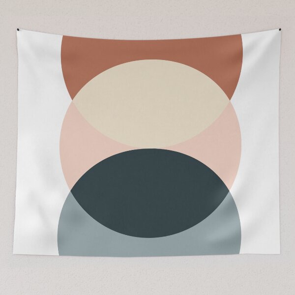 Item preview, Circle Geometric Abstract, Terracotta, Blue, Blush designed and sold by meggydesigns.