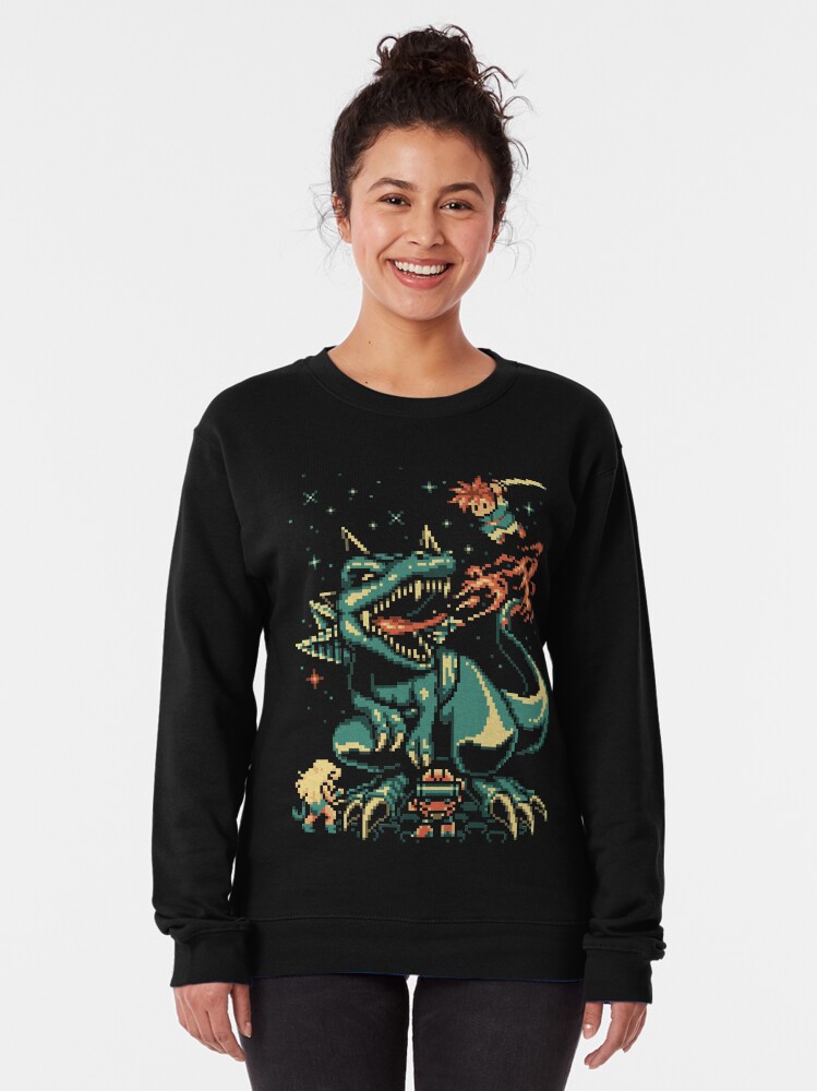 Alternate view of 8-bit Black Tyranno Pullover Sweatshirt