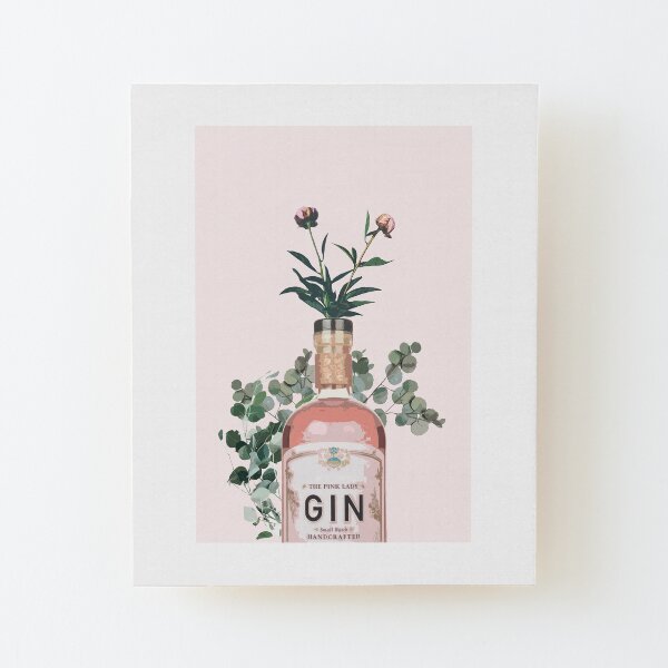 Pink Gin Artwork Wood Mounted Print