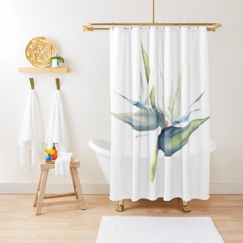 "White Bird of Paradise" Shower Curtain for Sale by youdesignme Redbubble