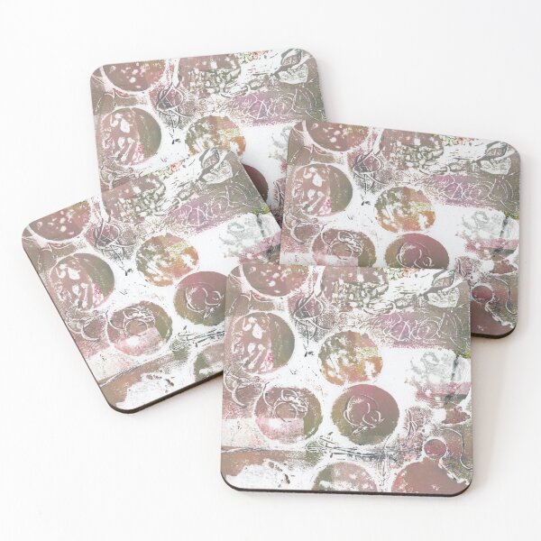 Item preview, Abstract Monotype Printmaking Design No. 5 - Strawberry Tangerine Cream designed and sold by danielliamgill.