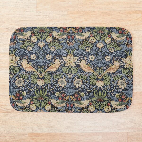 William Morris Strawberry Thief pattern Bath Mat