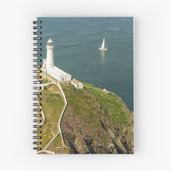 Item preview, South Stack lighthouse, Anglesey, with white sailing yacht. designed and sold by Andy Chisholm.