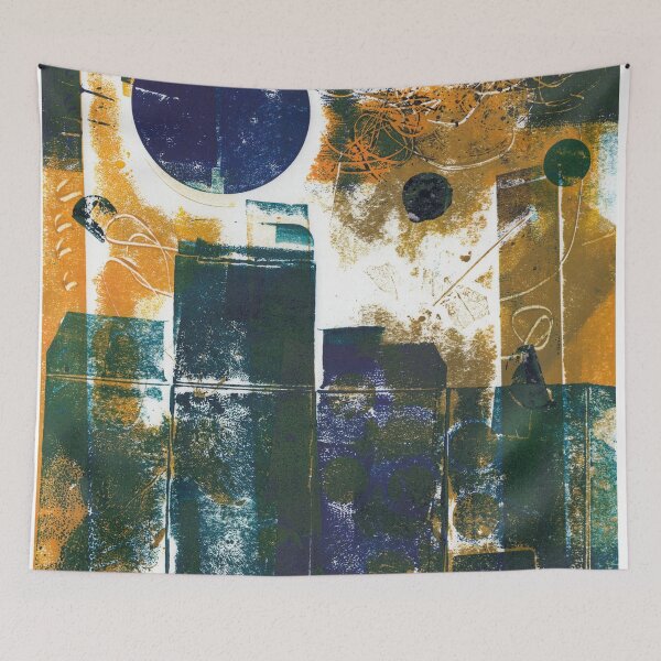 Item preview, Abstract Monotype Printmaking Design No. 19 - Hot August Night designed and sold by danielliamgill.