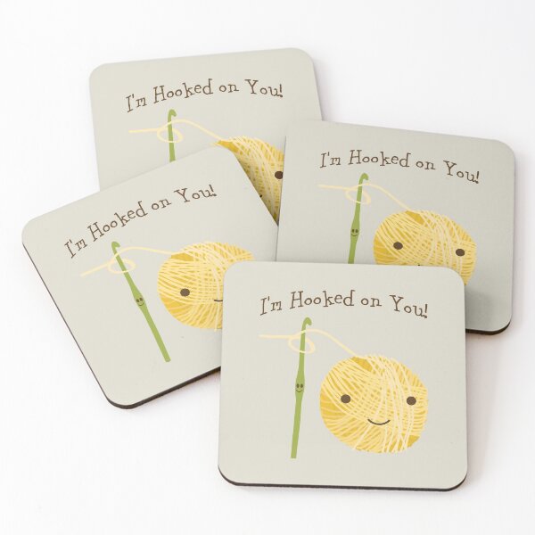 Item preview, Cute and funny I'm Hooked on you Crochet hook and Yarn design designed and sold by Hedgie Designs.