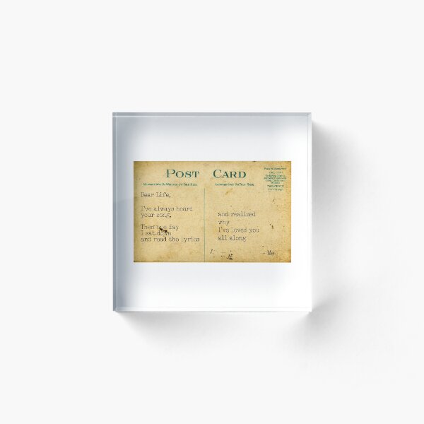 Dear Life Acrylic Block