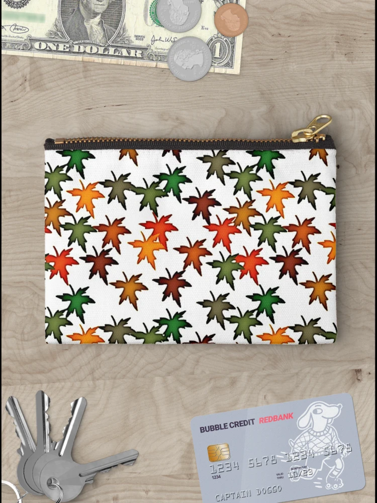 Thumbnail 3 of 4, Zipper Pouch, Fall Leaves Pattern designed and sold by Poetic Patterns Studio.