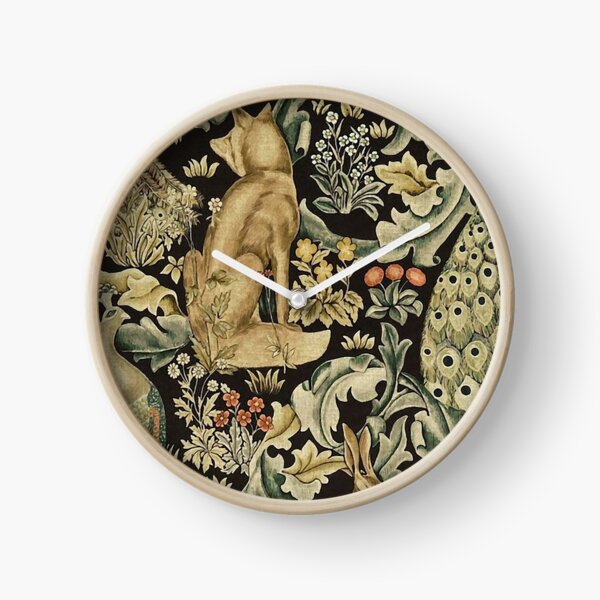 William Morris forest fabric Clock