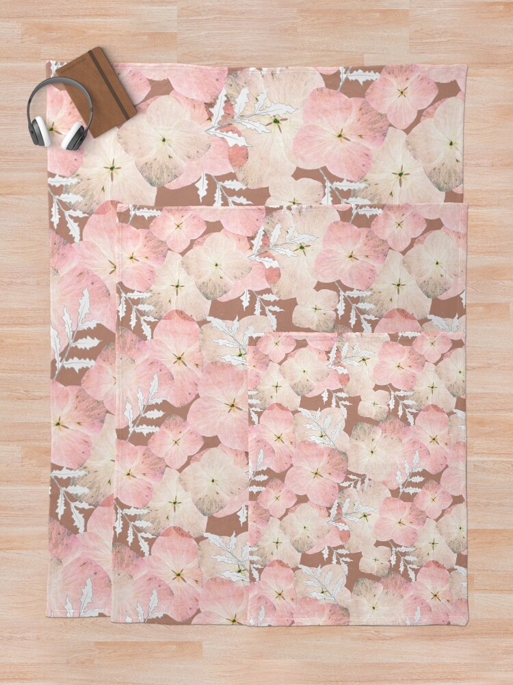 Alternative Ansicht von Hortensie Pastell Fleecedecke