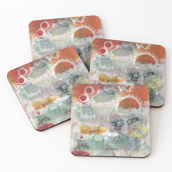 Item preview, Abstract Monotype Printmaking Design No. 6 - Oranges, Lemon and Cheri designed and sold by danielliamgill.