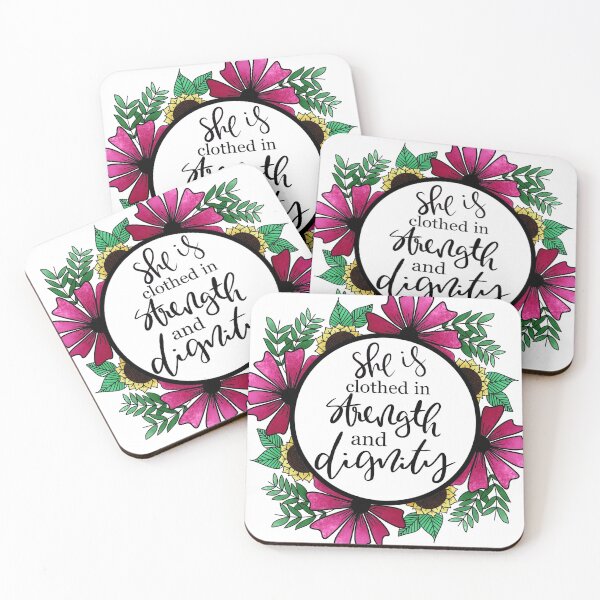Item preview, She is clothed in dignity and strength-motivational quote, bible quote, girl power designed and sold by juliascafidi.