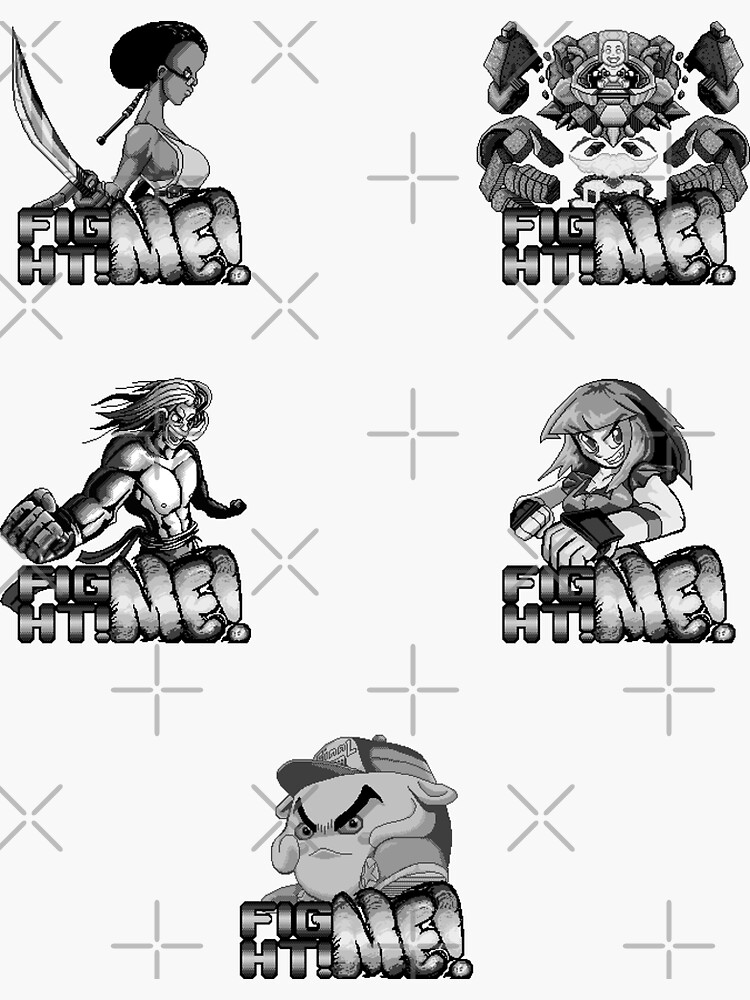 "FIGHT ME! Set of 5 Unique Stickers!" Sticker for Sale by SABCA