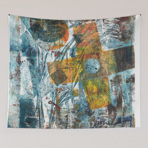 Item preview, Abstract Monotype Printmaking Design No. 13- Eggs Mark the Bacon designed and sold by danielliamgill.