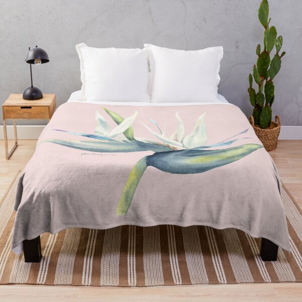 Item preview, white bird of paradise on pink designed and sold by youdesignme.