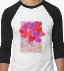 Heart Balloons Men's Baseball ¾ T-Shirt
