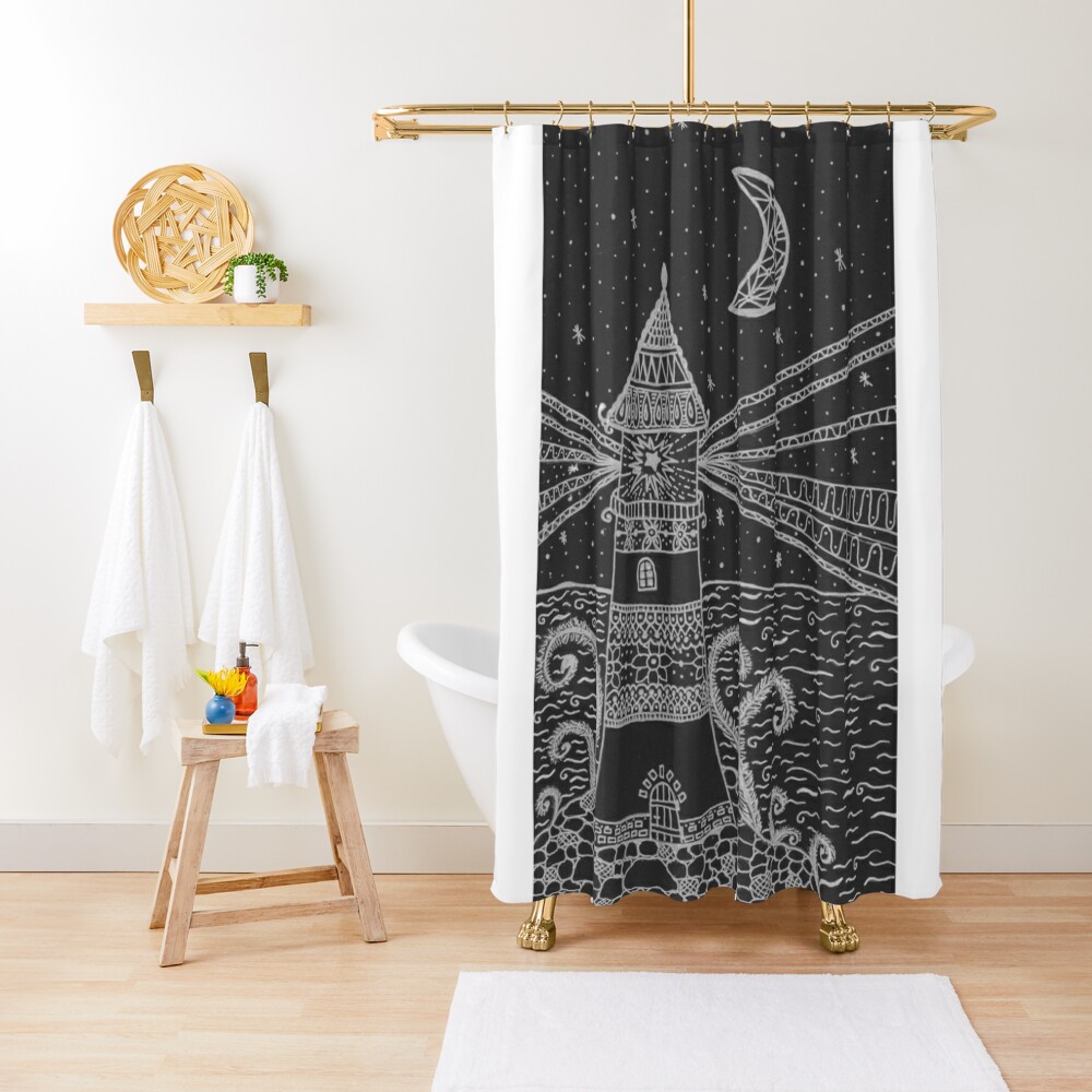 lighthouse shower curtain