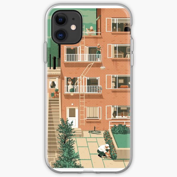 Travel Posters - Hitchcock's Rear Window - Greenwitch Village New York iPhone Soft Case