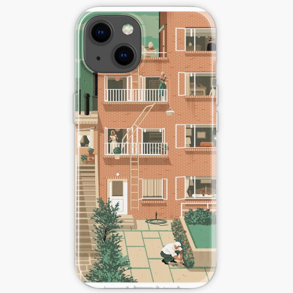 Travel Posters - Hitchcock's Rear Window - Greenwitch Village New York iPhone Soft Case