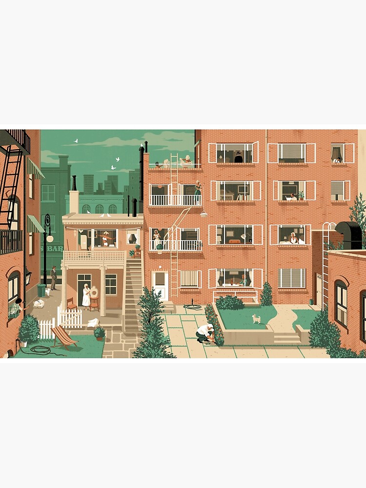 Thumbnail 4 of 4, Zipper Pouch, Travel Posters - Hitchcock's Rear Window - Greenwitch Village New York designed and sold by Rui Ricardo.