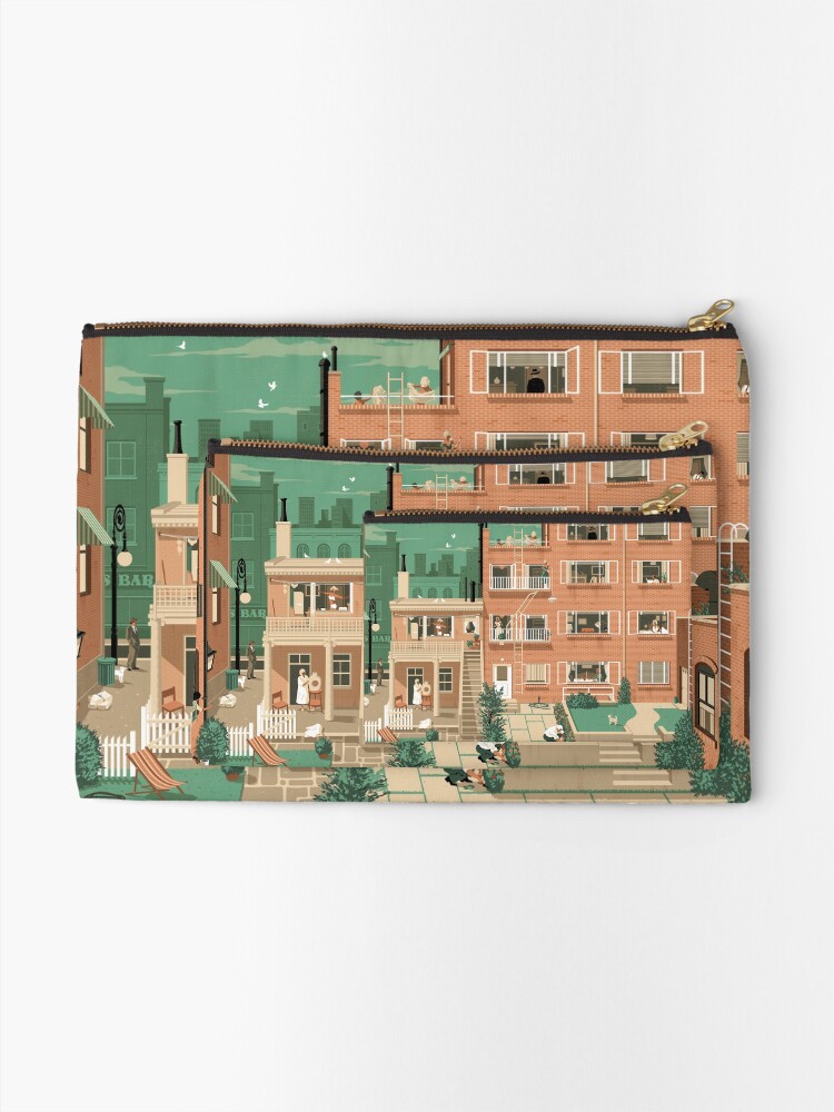 Thumbnail 2 of 4, Zipper Pouch, Travel Posters - Hitchcock's Rear Window - Greenwitch Village New York designed and sold by Rui Ricardo.