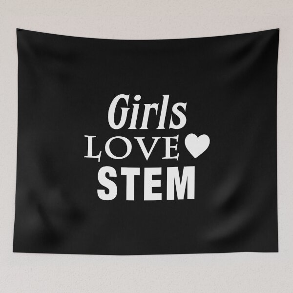 Item preview, 'Girls Love STEM' (Black ALT) designed and sold by The Button Gal.