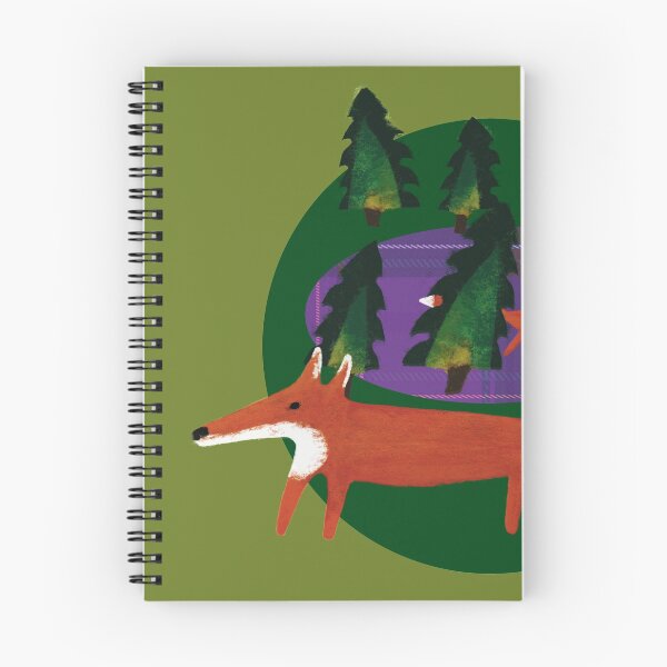 Item preview, Forest with fox. Green and purple tartan pattern. designed and sold by Anna Dianda.