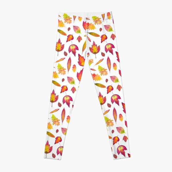Simple Autumn Leaves Pattern Leggings