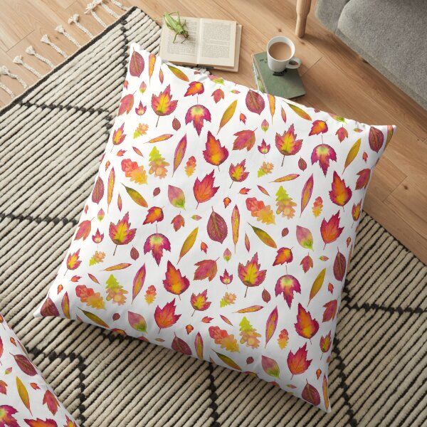 Simple Autumn Leaves Pattern Floor Pillow