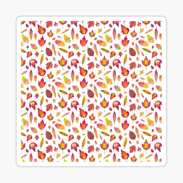 Simple Autumn Leaves Pattern Sticker