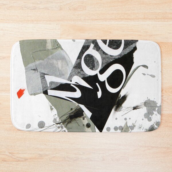 Item preview, Black white and orange painterly abstract collage designed and sold by ZebEddy.