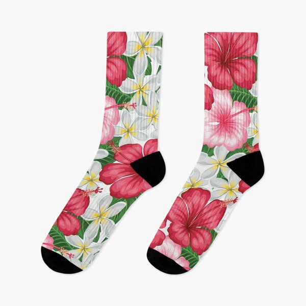 Item preview, Tropical Flower Explosion of Plumeria and Hibiscus designed and sold by Pink Pineapple Works.