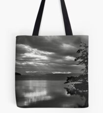 Sunrise inlet with tree silhouette Tote Bag