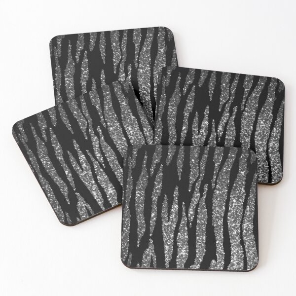 Item preview, Black and Silver Glitter Zebra Stripes designed and sold by DonnaSiggy.