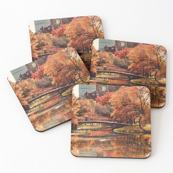 Item preview, Beautiful autumn day in the park at Boston with water and a bridge going over it. designed and sold by With My Hands By K.