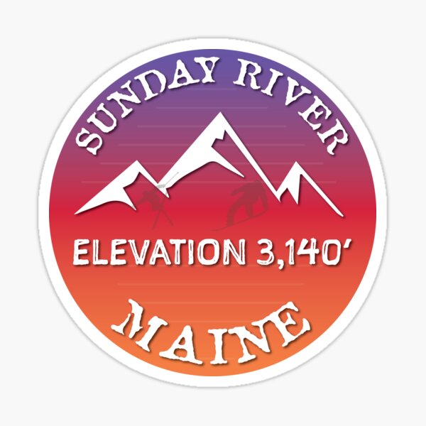 Sunday River Mountain Maine Ski Snowboard Skiing Sugarloaf Hiking Gift Ideas Sticker