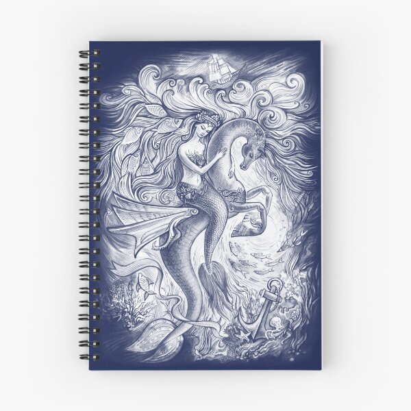 Item preview, Mermaid riding an hippocampus. designed and sold by elinakious.