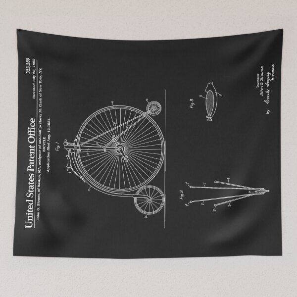 Artikelvorschau, Hochrad Fahrrad Patent - Schwarz entworfen und verkauft von FinlayMcNevin.