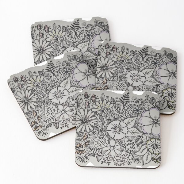 Artikelvorschau, Blumenmuster Zentangle entworfen und verkauft von Christine Bialczak.