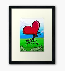 Ant Carrying the Love's Heart Framed Print