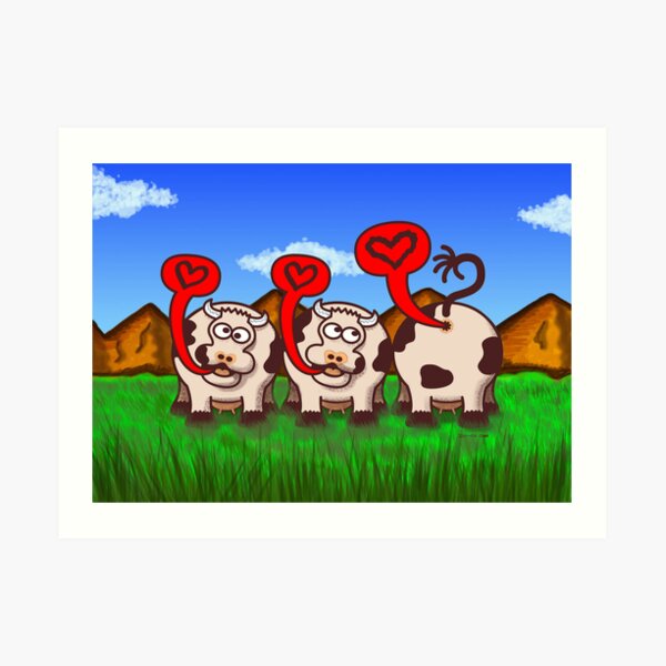 Loving Cows Art Print