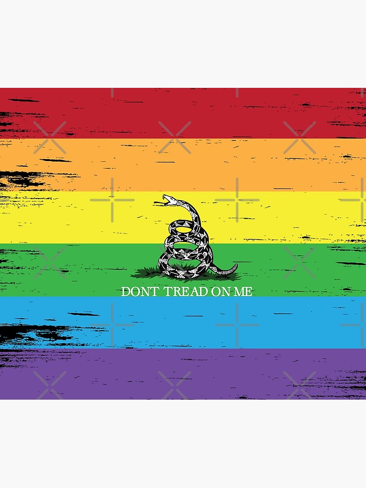 Gadsden flag LGBT Don't tread on me Libertarian 2nd amendment 2A rainbow flag ANCAP with rainbow flag grunge by iresist