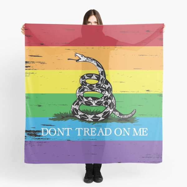 Gadsden flag LGBT Don't tread on me Libertarian 2nd amendment 2A rainbow flag ANCAP with rainbow flag grunge Scarf