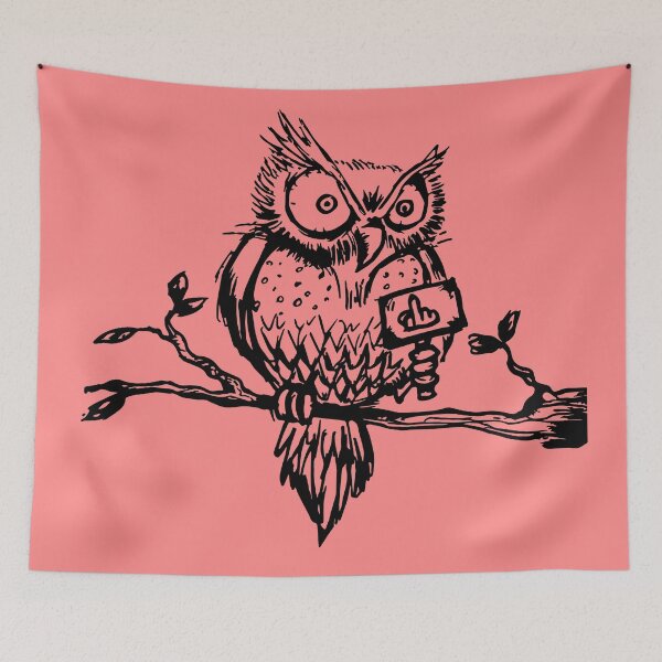 Item preview, Bad-tempered owl shows middle finger designed and sold by RAWWR.