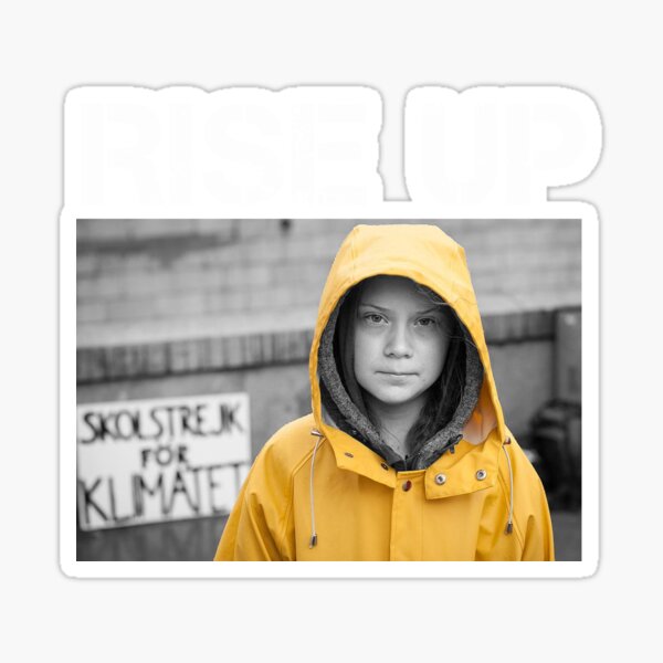 Vista previa del artículo con la obra «Greta Thunberg - ¡LEVANTATE!», diseñado y vendido por Monkez.