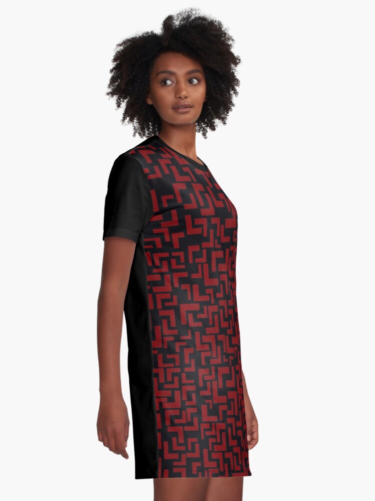 Alternate view of Glitches in the Void, Red Graphic T-Shirt Dress