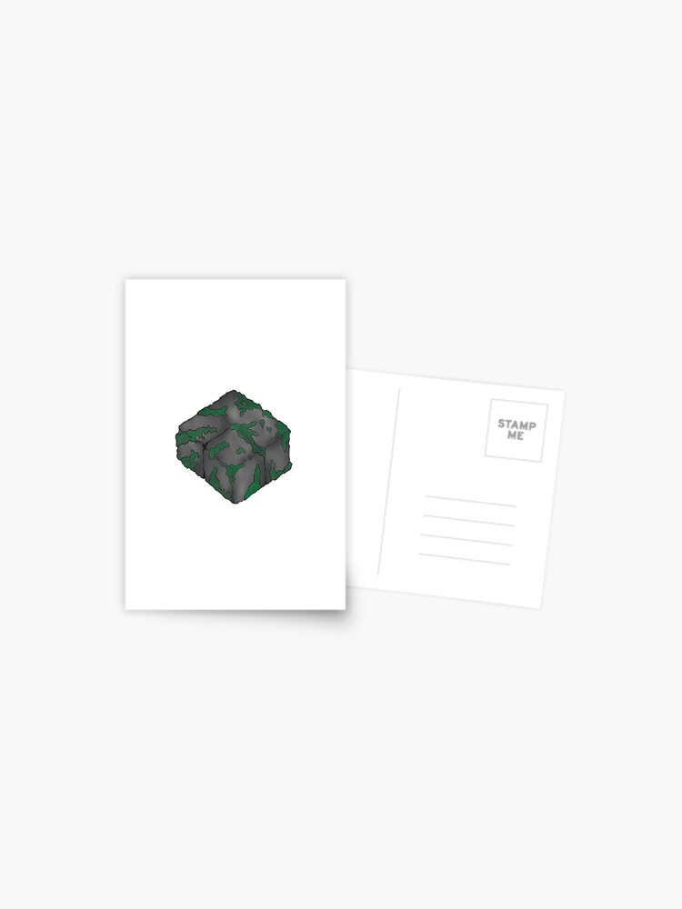 Semi Realistic Minecraft Mossy Stone Brick Slab Postcard By Aster0l0gy Redbubble