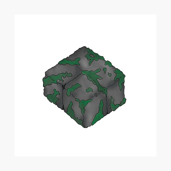 Item preview, Semi Realistic Minecraft Mossy Stone Brick Slab designed and sold by aster0l0gy.
