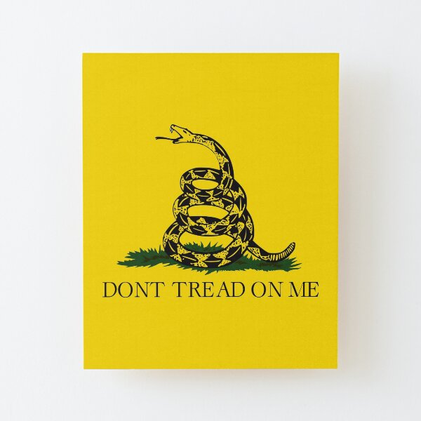 Gadsden flag Don't tread on me Libertarian 2nd amendment 2A yellow flag HD HIGH QUALITY ONLINE STORE Wood Mounted Print